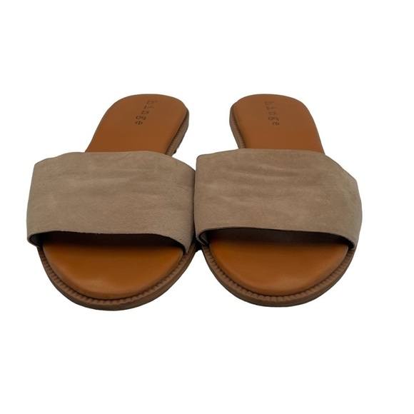 Hinge Tan Suede Mere Flat Sandals Size 5 Women’s - Picture 3 of 8